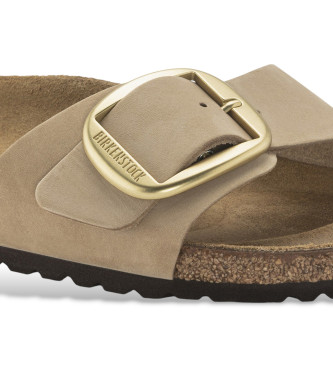 Birkenstock Brown Nubuck Leather Madrid Big Buckle Sandals (Narrow Fit)