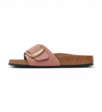 Birkenstock Sandálias de Couro Madrid Big Buckle (Ajuste Estreito) rosa