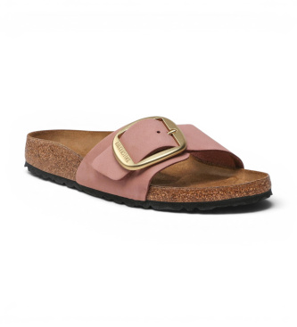 Birkenstock Sandálias de Couro Madrid Big Buckle (Ajuste Estreito) rosa