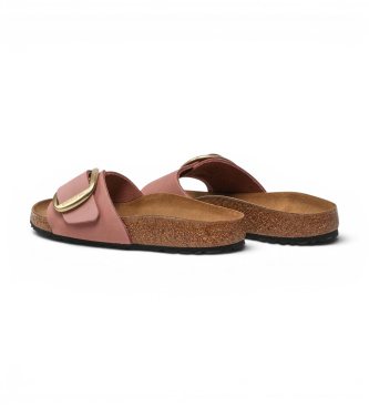Birkenstock Sandálias de Couro Madrid Big Buckle (Ajuste Estreito) rosa