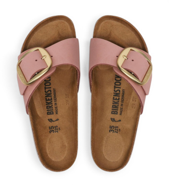 Birkenstock Sandálias de Couro Madrid Big Buckle (Ajuste Estreito) rosa