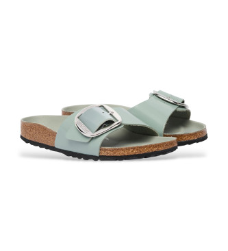 Birkenstock Madrid Big Buckle leather sandals blue green