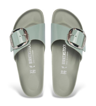 Birkenstock Madrid Big Buckle leather sandals blue green