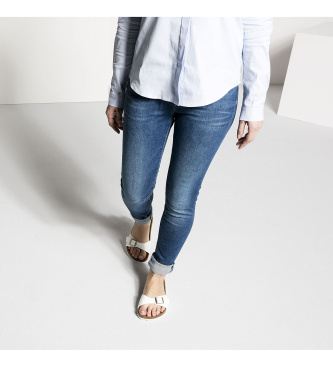Birkenstock Sandalen aus Leder Madrid Birko-Flor Patent (Schmale Passform) weiß