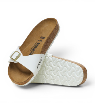 Birkenstock Sandalen aus Leder Madrid Birko-Flor Patent (Schmale Passform) weiß