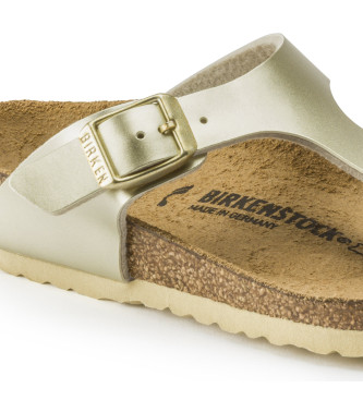 Birkenstock Sandals Gizeh Birko-Flor metallic gold narrow sandals