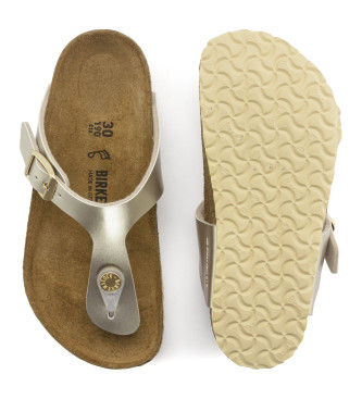 Birkenstock Sandali Gizeh Birko-Flor kovinsko zlati ozki sandali