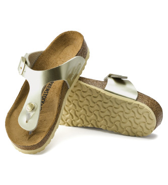 Birkenstock Sandals Gizeh Birko-Flor metallic gold narrow sandals