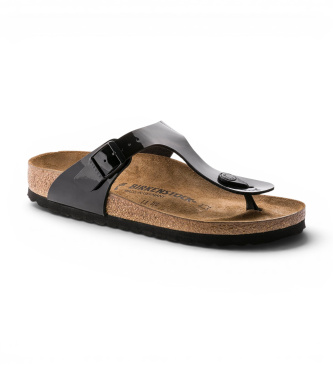 Birkenstock Gizeh Birko-Flor Patent Sandals (Regular Fit) black