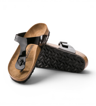 Birkenstock Sandali Gizeh Birko-Flor Patent (Vestibilità Regolare) nero