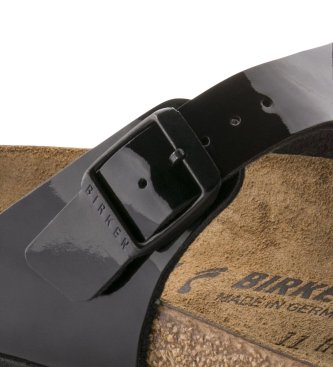 Birkenstock Sandali Gizeh Birko-Flor Patent (Vestibilità Regolare) nero