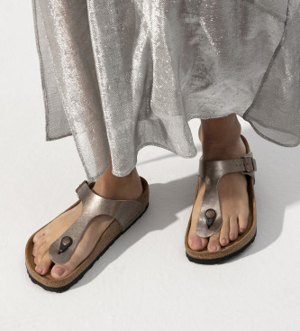 Birkenstock Sandali Gizeh Birko-Flor (Vestibilità Regolare) taupe