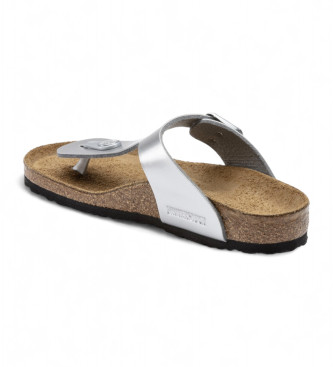 Birkenstock Gizeh Kinder Birko-Flor Silber Sandalen