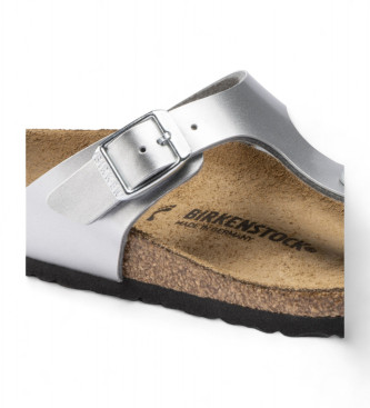 Birkenstock Gizeh Kinder Birko-Flor Silber Sandalen