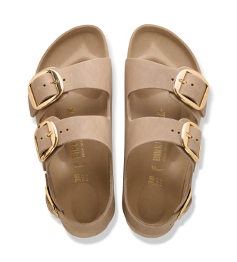 Birkenstock Milano Große Schnalle Geölt Beige Sandalen
