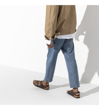 Birkenstock Sandales Milano Birko-Flor (Coupe Étroite) marron