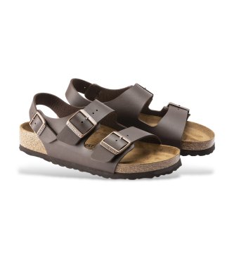 Birkenstock Sandales Milano Birko-Flor (Coupe Étroite) marron