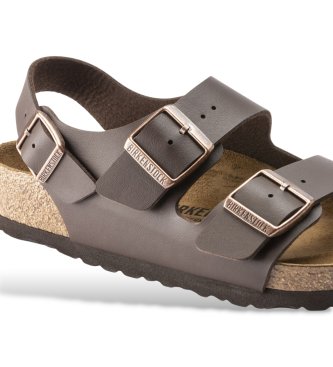 Birkenstock Sandales Milano Birko-Flor (Coupe Étroite) marron