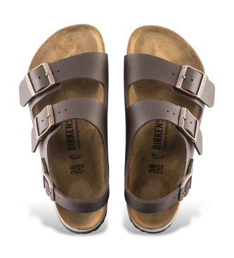 Birkenstock Sandales Milano Birko-Flor (Coupe Étroite) marron