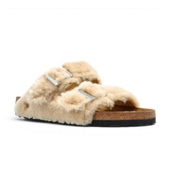 Birkenstock Sandali rizona Shearling Rivet Logo (Vestibilità Regular) beige