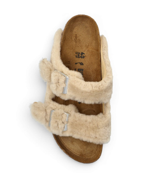 Birkenstock Sandali rizona Shearling Rivet Logo (Vestibilità Regular) beige