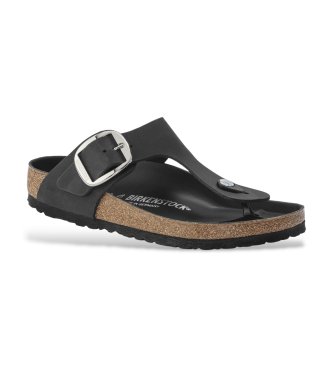 Birkenstock SandaliGizeh Big Buckle Pelle oliata (Vestibilità Stretta) nero