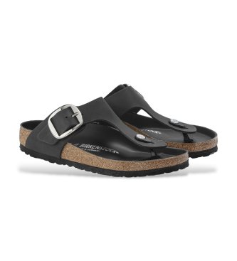 Birkenstock SandaliGizeh Big Buckle Pelle oliata (Vestibilità Stretta) nero