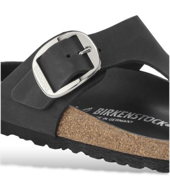 Birkenstock SandaliGizeh Big Buckle Pelle oliata (Vestibilità Stretta) nero