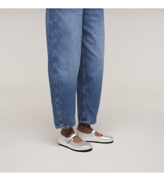 Birkenstock Santa Clarita ballerinapumps i silverf�rgat l�der