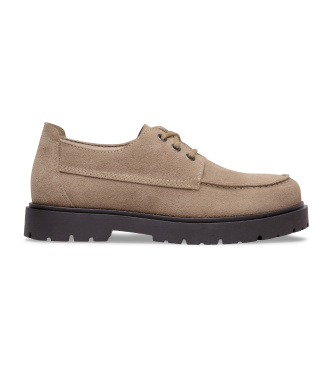 Birkenstock Zapatos de Piel Highwood Moc (Ajuste Regular) taupe