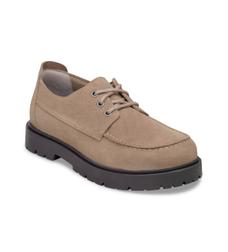 Birkenstock Zapatos de Piel Highwood Moc (Ajuste Regular) taupe
