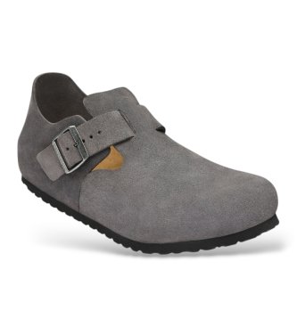Birkenstock London Leather Shoes (Narrow Fit) dark gray