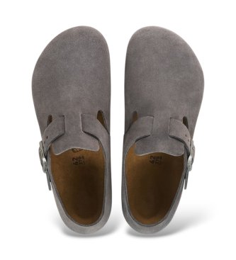Birkenstock London Leather Shoes (Narrow Fit) dark gray
