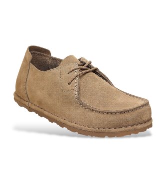 Birkenstock Zapatos de Piel Utti Lace (Ajuste Estrecho) taupe