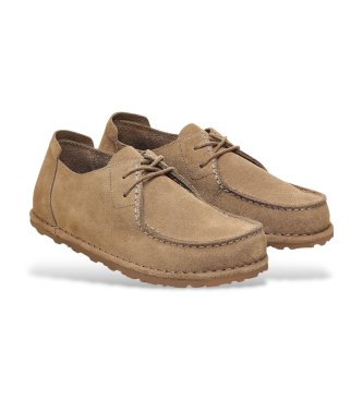 Birkenstock Zapatos de Piel Utti Lace (Ajuste Regular) taupe