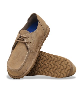 Birkenstock Zapatos de Piel Utti Lace (Ajuste Regular) taupe