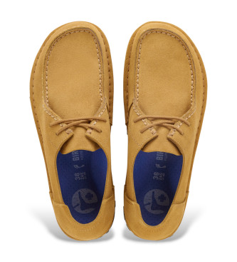 Birkenstock Sapatos de Couro Utti Lace castanho (Ajuste Regular) claro