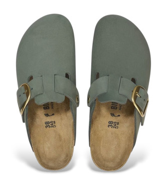 Birkenstock Boston Big Buckle Lder Clogs grn