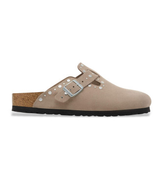 Birkenstock Boston Rivet Wildleder taupe clogs