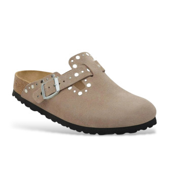 Birkenstock Boston Rivet Wildleder taupe clogs
