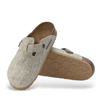 Birkenstock Boston Clogs aus Wolle grau