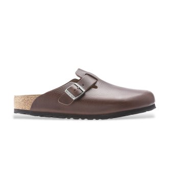 Birkenstock Sabots en cuir Boston Grip (Ajustement Régulier) Natural Roast