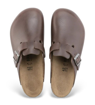 Birkenstock Tamancos de couro Boston Grip (Ajuste Regular) Natural Roast