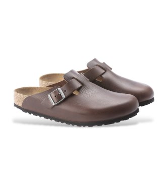 Birkenstock Sabots en cuir Boston Grip (Ajustement Régulier) Natural Roast