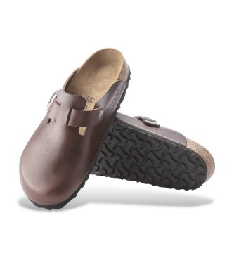 Birkenstock Sabots en cuir Boston Grip (Ajustement Régulier) Natural Roast