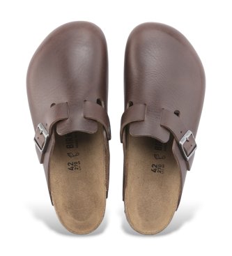 Birkenstock Sabots en cuir Boston Grip (Ajustement Régulier) Natural Roast