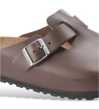 Birkenstock Sabots en cuir Boston Grip (Ajustement Régulier) Natural Roast