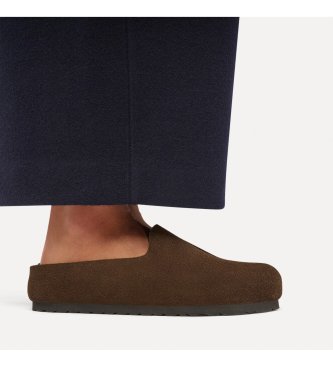 Birkenstock Leather Clogs Amsterdam Wrapped (Narrow Fit) brown