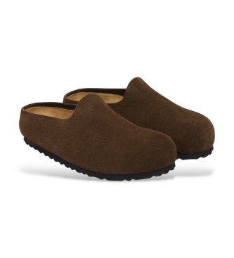 Birkenstock Leather Clogs Amsterdam Wrapped (Narrow Fit) brown
