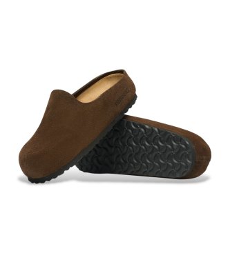 Birkenstock Leather Clogs Amsterdam Wrapped (Narrow Fit) brown